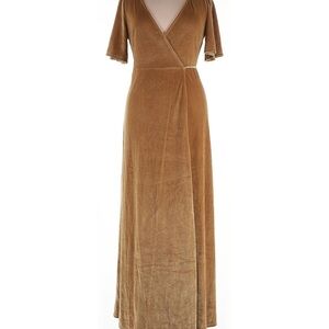 Baltic Born xl velvet Meghan Tan Wrap maxi Dress holiday like new